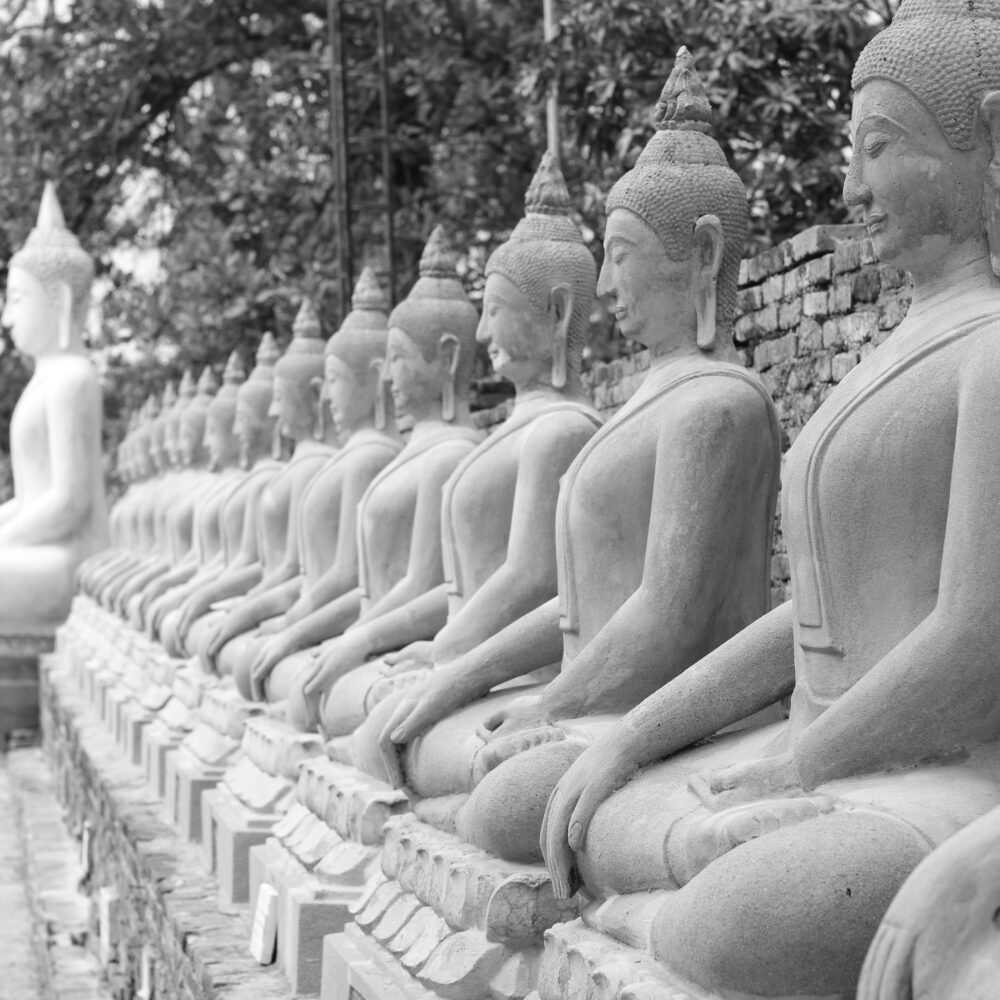 row of bodhisattvas