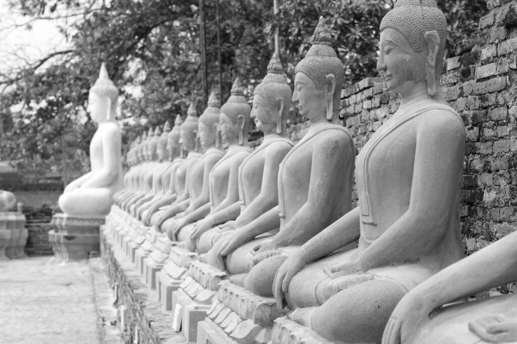 row of bodhisattvas